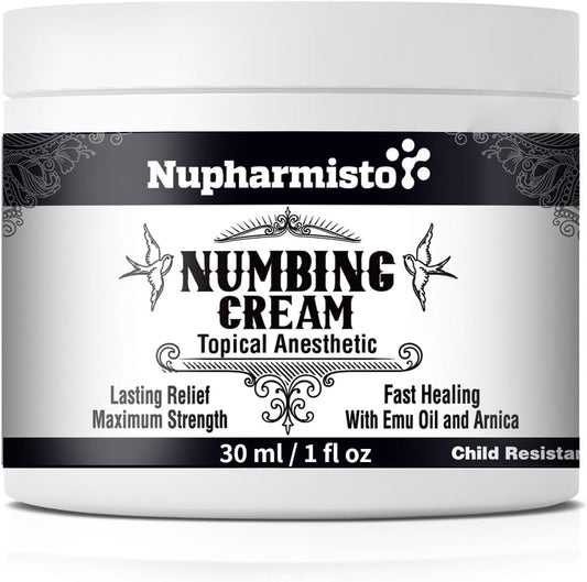 Nupharmisto Numbing Cream Maximum Strength : Long Lasting Numbing Cream with 5X Numbing - Emu Oil and Arnica 30 ml / 1 fl oz NupharmistoBuy Supplements Australia