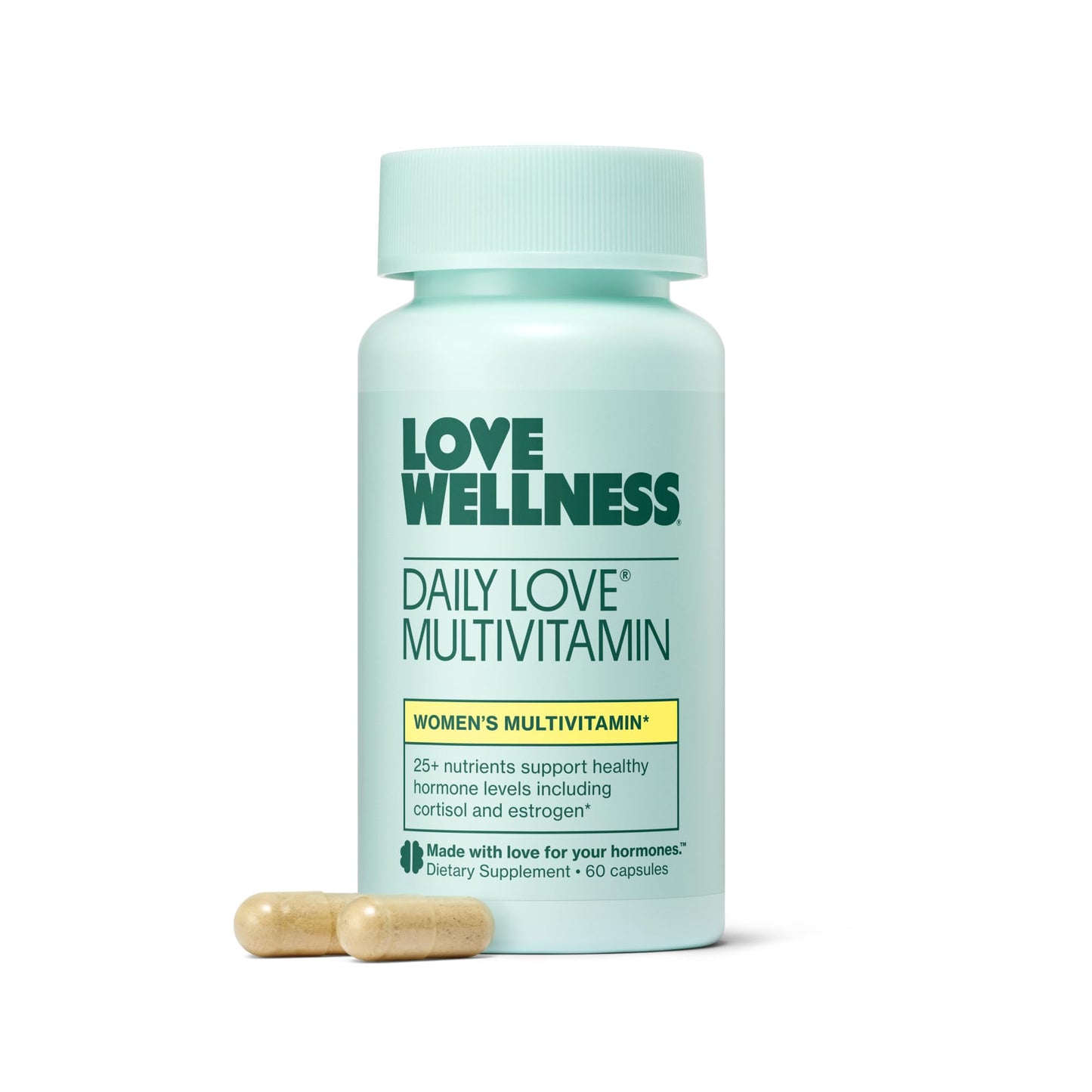 Love Wellness Daily Love Multivitamin for Women | Supports Energy, Cortisol, Immune Health, Stress Relief, & PMS | Complete with Vitamin D, C, Iron, Calcium, Zinc