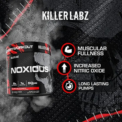 Noxious Extreme Nitric Oxide Booster Pump Pre-Workout Powder | Endurance and Muscle KILLER LABZ