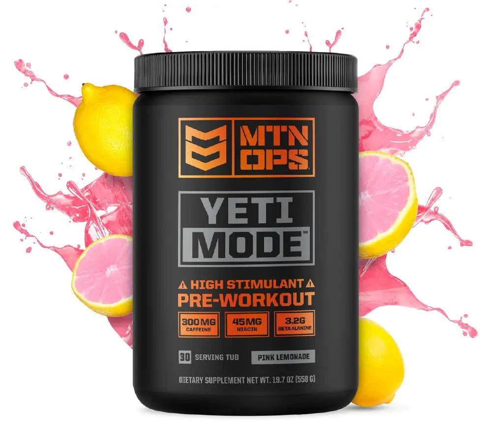 MTN OPS Yeti Mode Pre-Workout Powder - Explosive High-Stimulant with 300mg Caffeine MTN OPS
