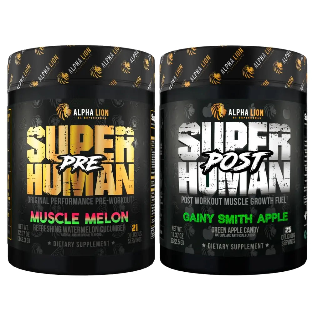 ALPHA LION Superhuman Pre Workout Powder & Post Workout Recovery Bundle, Sustained ALPHA LION