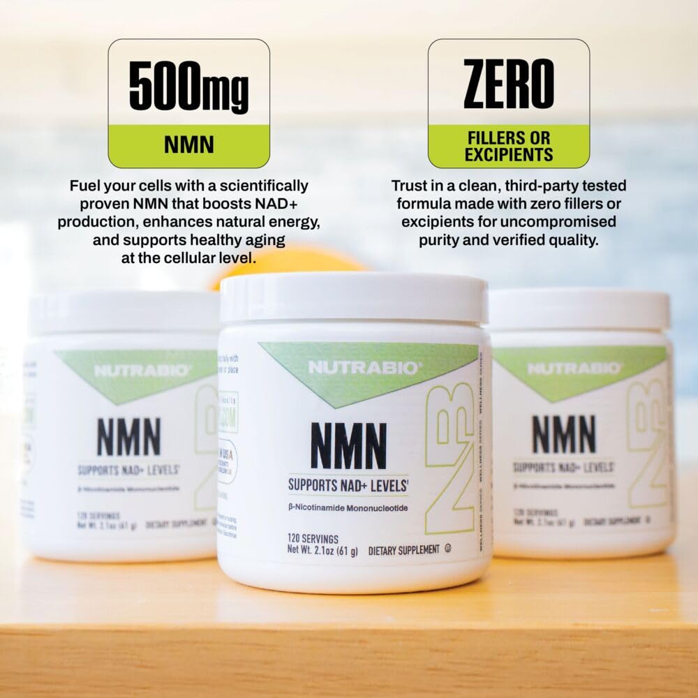 NutraBio NMN - NAD Supplement, Longevity Support, Boost NAD Levels, Increase Cellular Energy, Brain Health, Healthy Aging- 120 Servings NutraBioBuy Supplements Australia