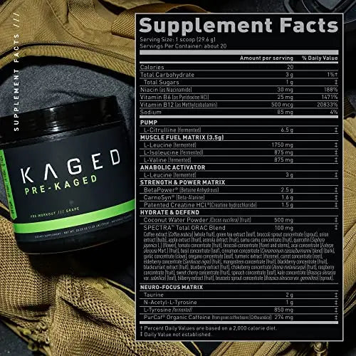 Kaged Original Pre-Workout Powder | Fruit Punch | Pre Formulated with Creatine, Beta Alanine Kaged