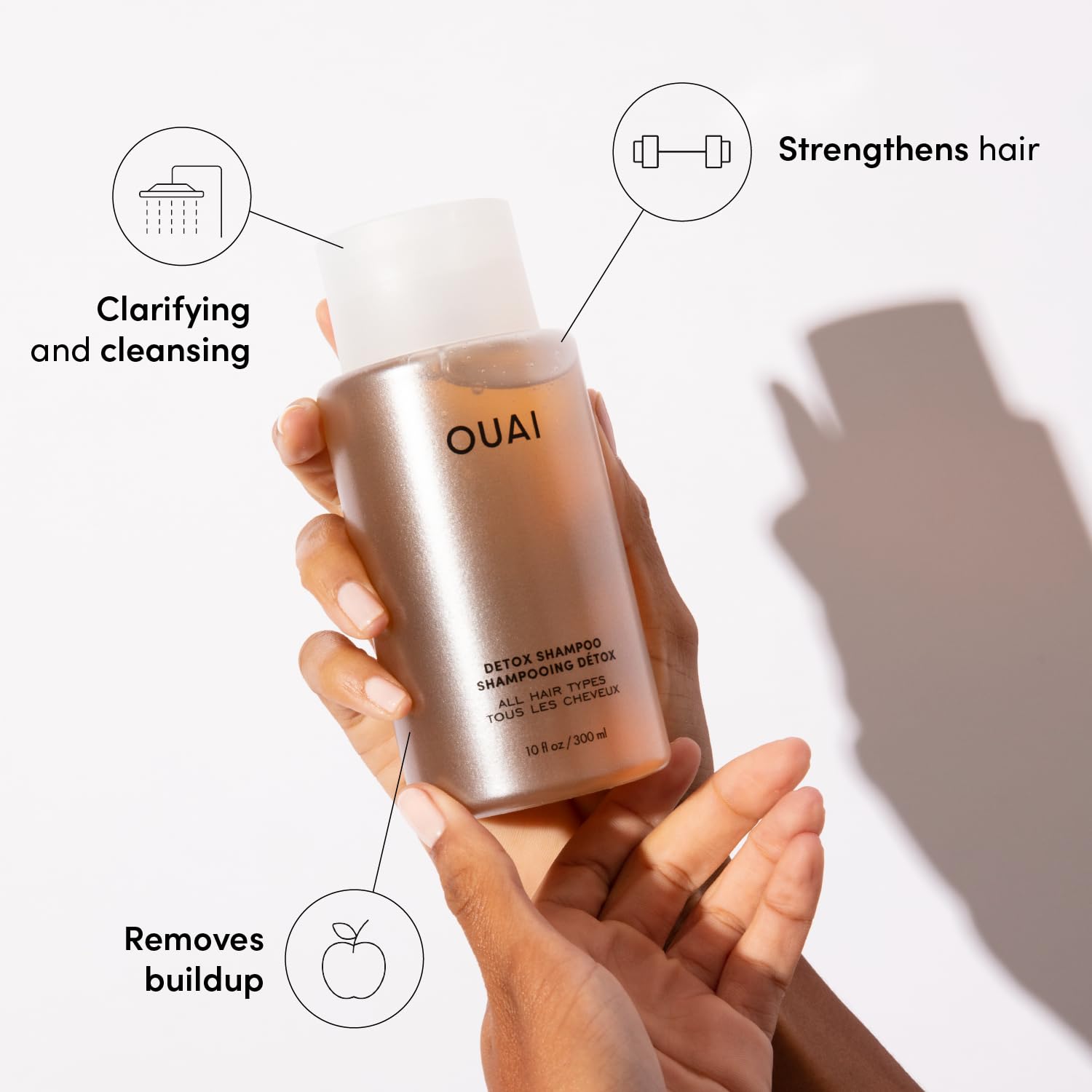 OUAI Detox Shampoo Refill - Clarifying Shampoo for Build Up, Dirt, Oil, Product and Hard Water - Apple Cider Vinegar & Keratin for Clean, Refreshed Hair - Sulfate-Free Hair Care (32 oz) OUAIBuy Supplements Australia