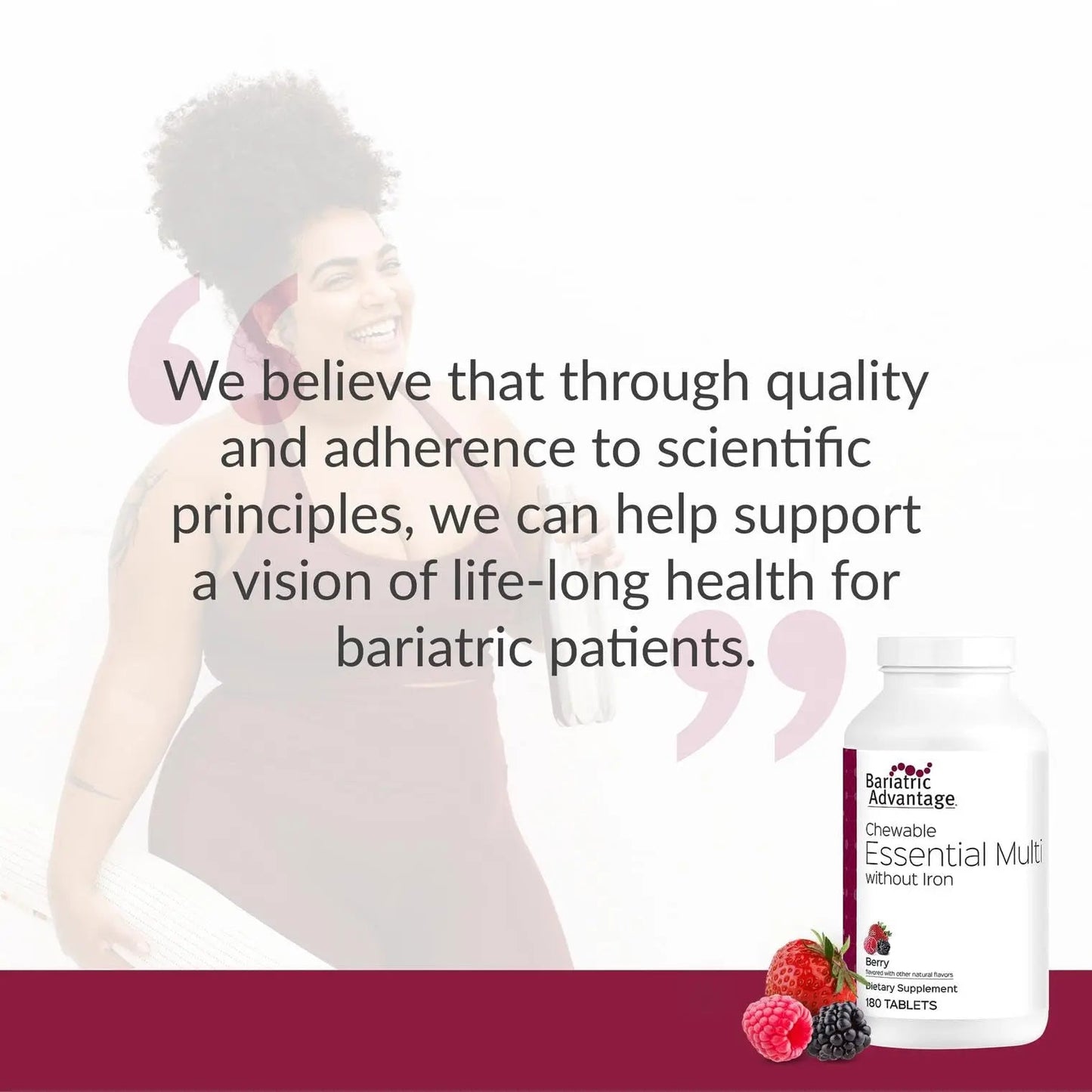 Bariatric Advantage Chewable Essential Multivitamin Without Iron - 200 DV of Key Nutrients - Trace Mineral Support Bariatric Advantage