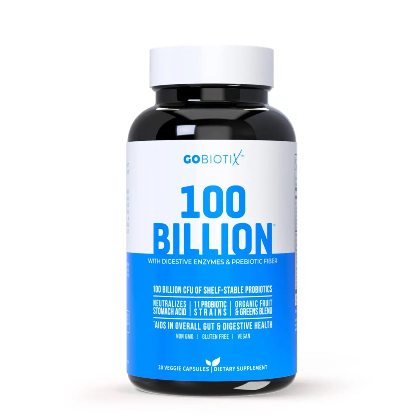 100 Billion - Probiotics and Prebiotics Supplement Pills - Digestive Enzymes and Prebiotic GOBIOTIX