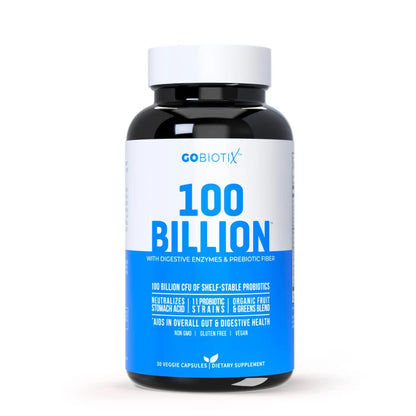100 Billion - Probiotics and Prebiotics Supplement Pills - Digestive Enzymes and Prebiotic GOBIOTIX
