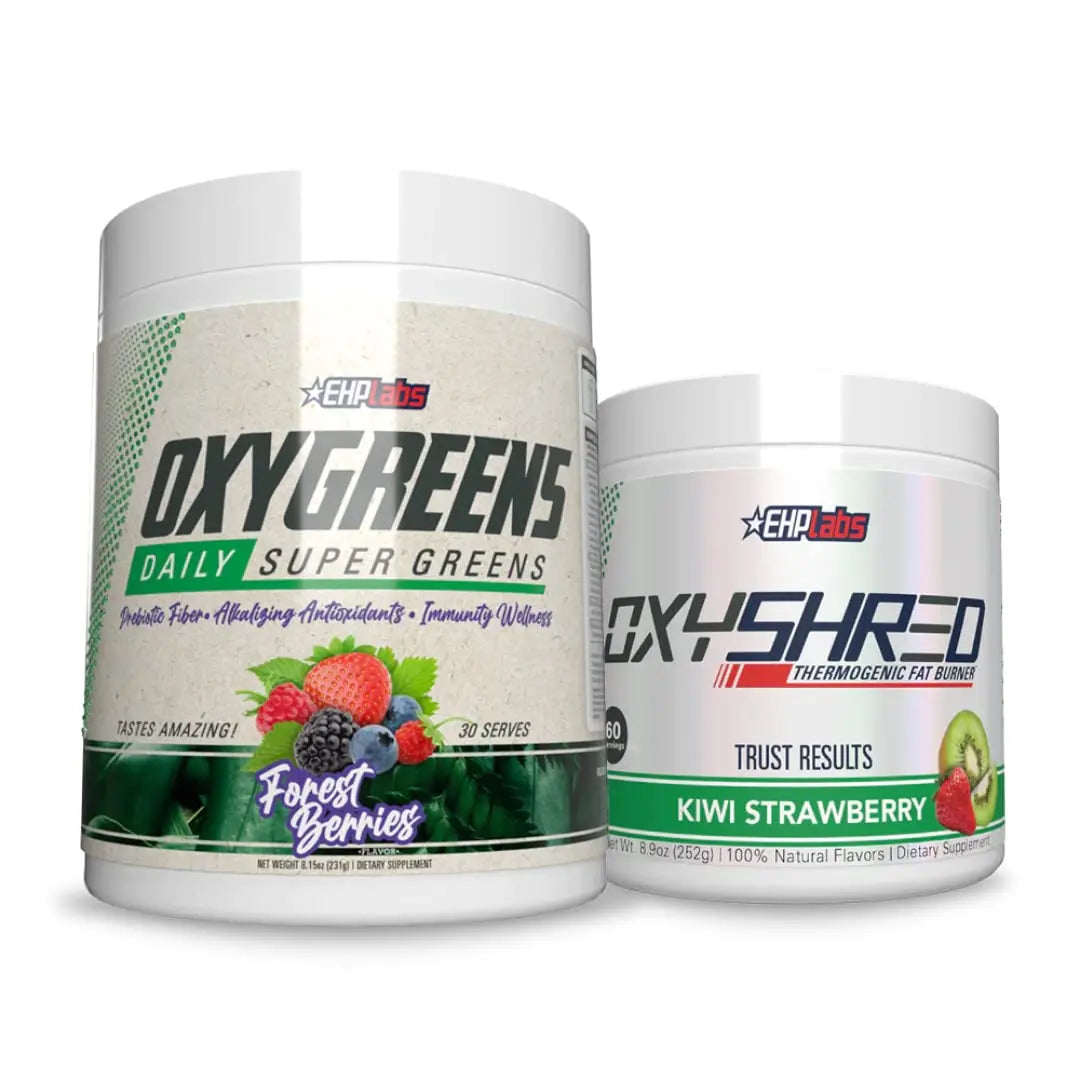 EHP Labs OxyShred + OxyGreens Bundle - Thermogenic Pre Workout Powder & Shredding EHP Labs