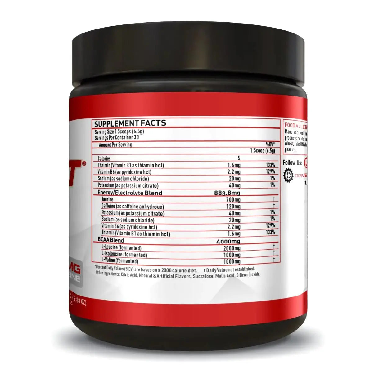 Driven Nutrition DYSRUPT: BCAA + Caffeine with Electrolytes: Sugar & Gluten Free Supplement Driven Nutrition