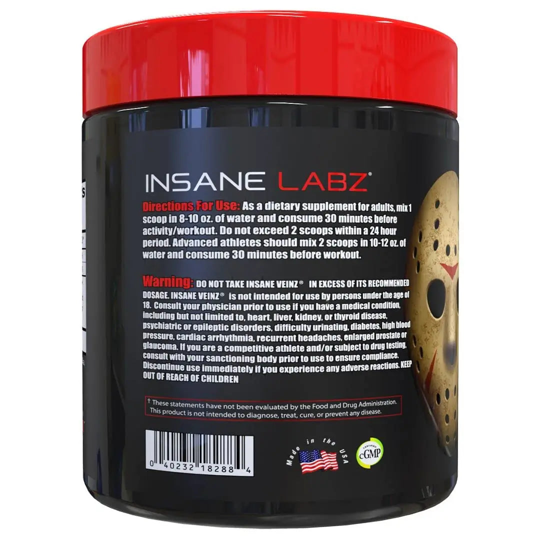 Psychotic, and Insane Veinz, Pre Workout Stack (Fruit Punch) Insane Labz