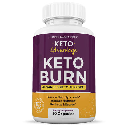 (2 Pack) Keto Advantage Keto Burn Pills 1275MG New & Improved Formula Contains Apple Justified Laboratories