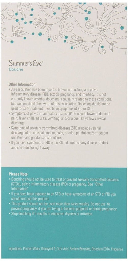 (Pack of 4 Bottles) Summer's Eve Fresh Scent Douche Vinegar & Water, Feminine Wash, 4.5oz Bottles Summer's Eve