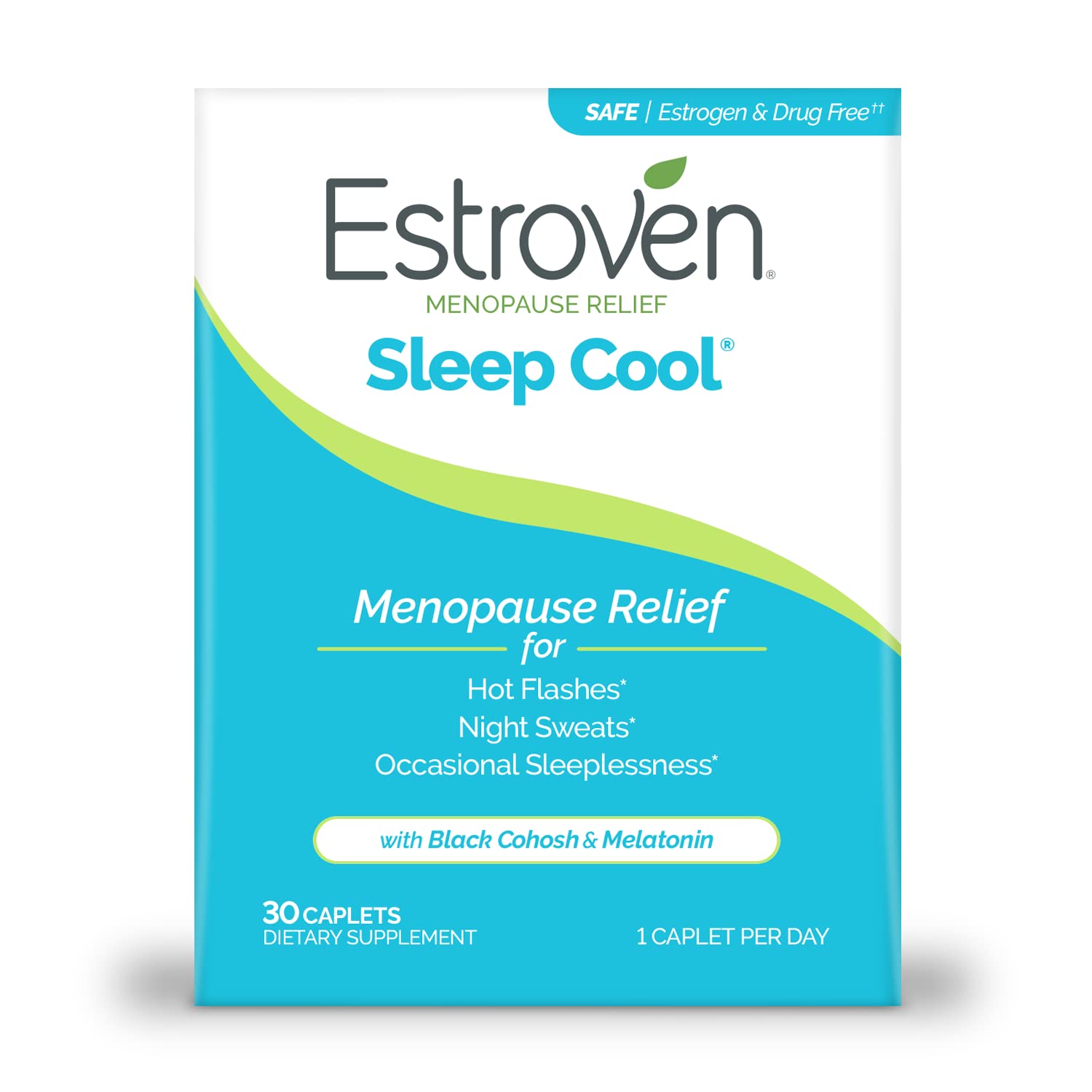 Estroven Sleep Cool for Menopause Relief, 30 Ct, Sleep Support Supplement Estroven