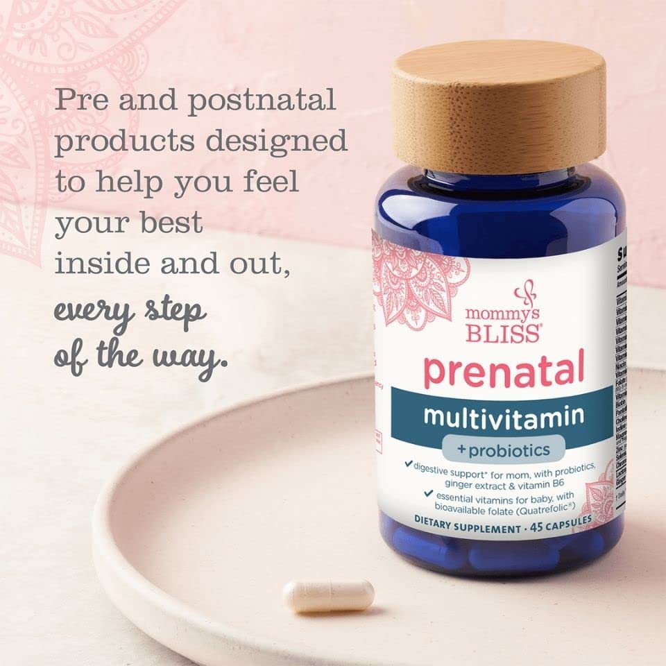 Mommy's Bliss Prenatal Multivitamin + Probiotic for Women w/ Folic Acid, Supports Baby Mommy's Bliss