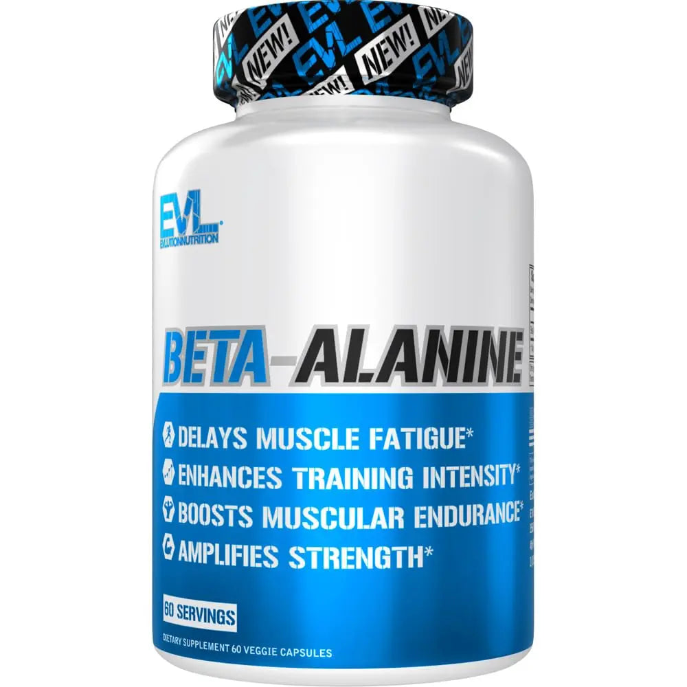 Evlution Nutrition Beta-Alanine Capsules - Enhance Training Intensity - 60 Count Beta Evlution
