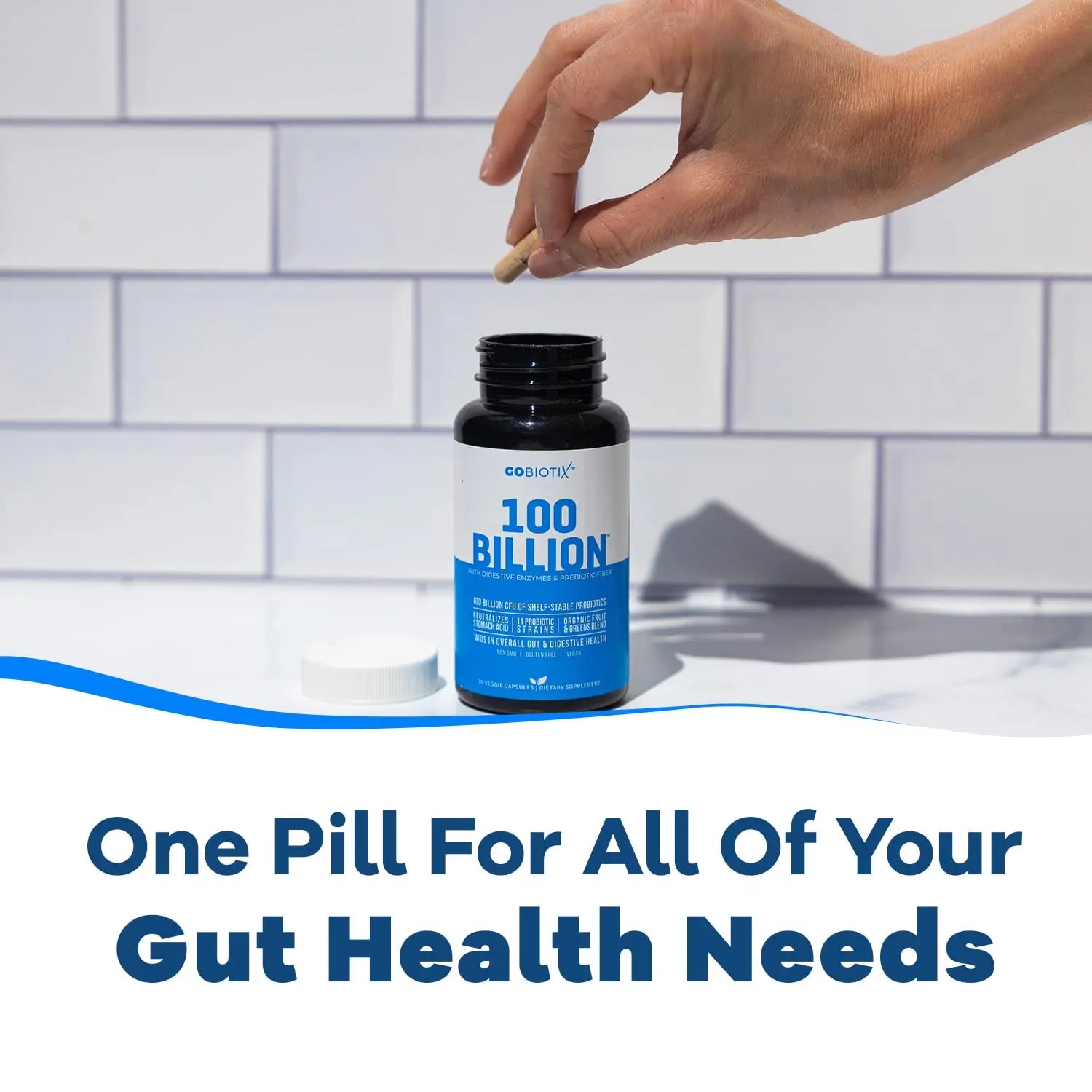 100 Billion - Probiotics and Prebiotics Supplement Pills - Digestive Enzymes and Prebiotic GOBIOTIX