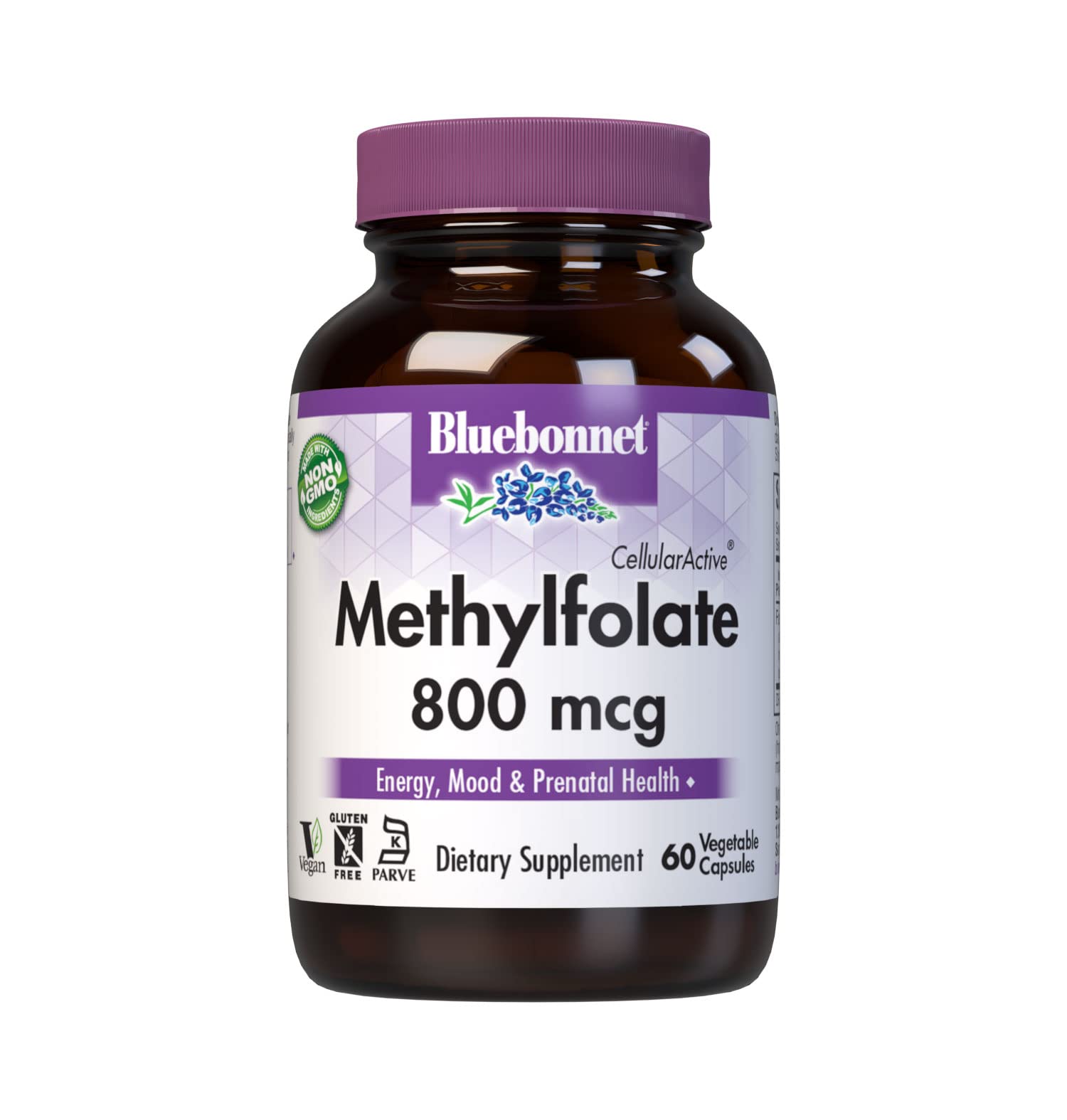 Bluebonnet Nutrition CellularActive Methylfolate 800 mcg – Formulated with Quatrefolic - for Energy Bluebonnet