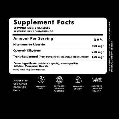 VivaThrive Advanced NAD+ Complex - NMNH Supplement Alternative - 50 Day Supply - Triple Action NAD+ Supplement - Nicotinamide Riboside - Resveratrol - Quercetin - Third-Party Tested - Made in USA VivaThriveBuy Supplements Australia