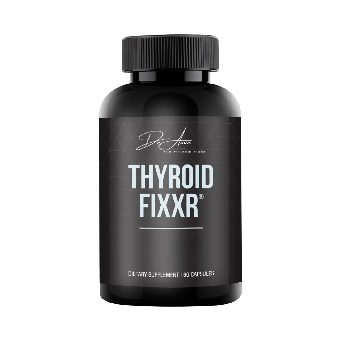 Black supplement bottle labeled 'LIVER FIXXR' on a white background