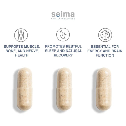 SEIMA - 4-in-1 Magnesium Complex – 1200 mg with Glycinate, Citrate, L-Threonate and Malate – Sleep, Stress Relief, Muscle Recovery, Energy and Well-Being for Women and Men, 90 Capsules Seima buy supplements Au