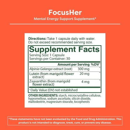MENOLABS® FocusHer™ Mental Energy Support Supplement – Caffeine-Free Focus, Concentration & Memory – enXtra® & Lutemax 2020® – Menopause, Brain & Eye Health – 30 Capsules, 30-Day Supply MENOLABS buy supplements Au