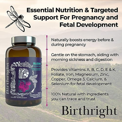 Birthright Complete Prenatal Supplement for Fetal Development… Folate, Choline + DHA Birthright