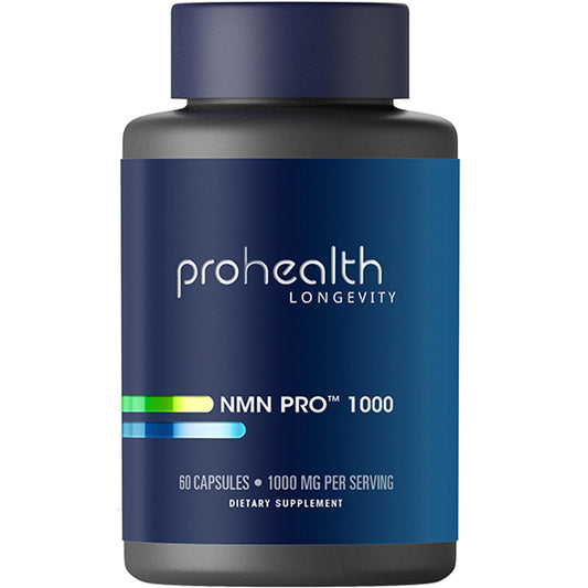 ProHealth NMN Pro 1000 (60 Capsules) Clinically Studied Uthever® NMN. NAD+ Precursor for Cellular Energy, Mitochondrial Support & Healthy Aging.