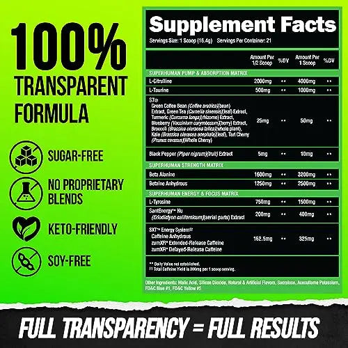 ALPHA LION Superhuman Pre Workout Powder & Post Workout Recovery Bundle, Sustained ALPHA LION