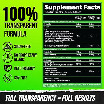 ALPHA LION Superhuman Pre Workout Powder & Post Workout Recovery Bundle, Sustained ALPHA LION