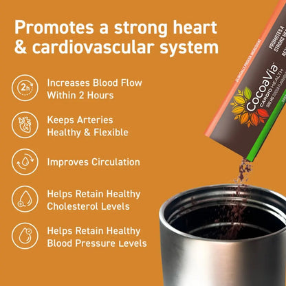 CocoaVia Cardio Health Cocoa Powder, 15 Single Serve Sticks, 500mg Cocoa Flavanols CocoaVia
