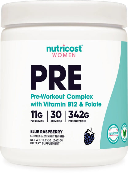 Nutricost Pre-Workout Powder for Women, Blue Raspberry, 30 Servings Nutricost