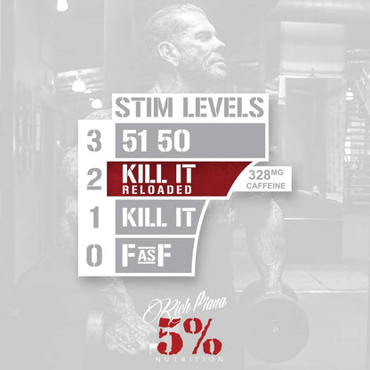 5% Nutrition Rich Piana Kill It Reloaded High Stim Pre-Workout | Ultra Energy, Focus 5% Nutrition