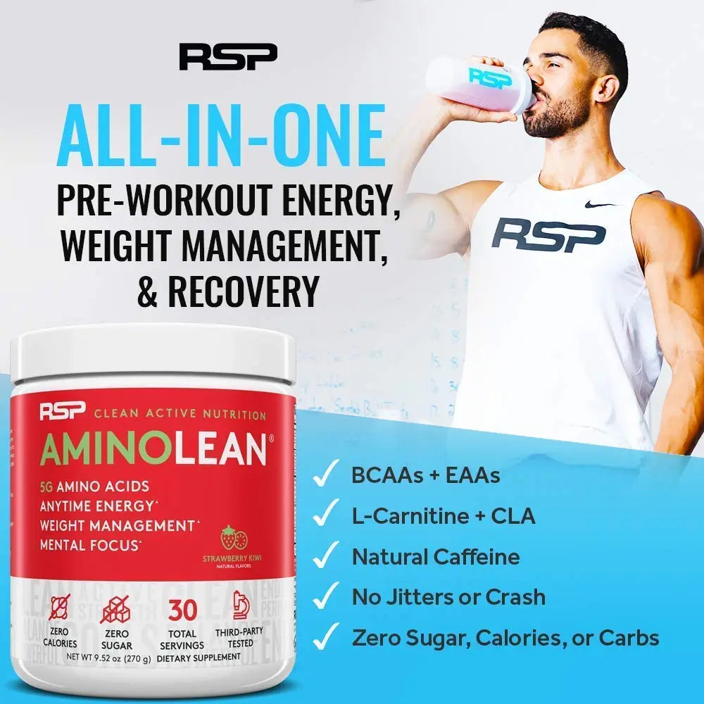 RSP NUTRITION AminoLean Pre Workout Energy (Watermelon 30 Servings) with TrueFit RSP NUTRITION