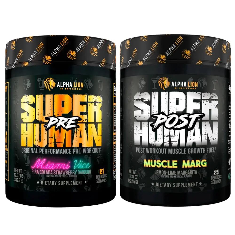 ALPHA LION Superhuman Pre Workout Powder & Post Workout Recovery Bundle, Sustained ALPHA LION