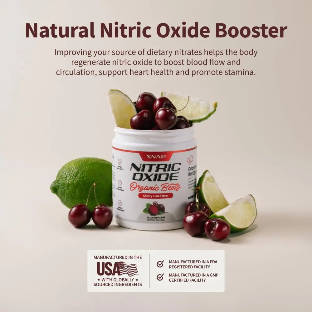 Snap Supplements USDA Organic Beet Root Powder, 3-in-1 Nitric Oxide Supplement Snap Supplements