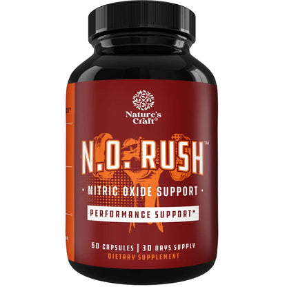 Nitric Oxide Support Pills - Natural Workout Supplement & Exercise Enhancer - Boost Energy Natures Craft