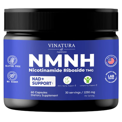 VINATURA NMNH (NMN Supplement Alternative) Nicotinamide Riboside & TMG - NAD Supplement for Anti-Aging - 60 Capsules VINATURABuy Supplements Australia