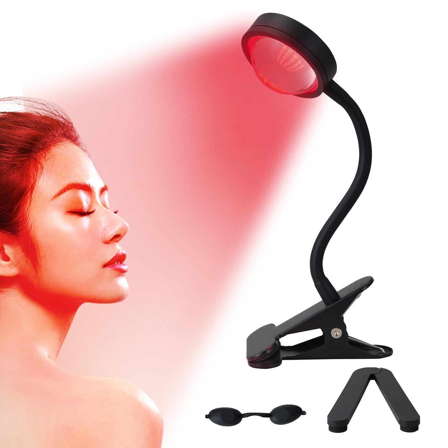 WTINTELL Red Light Therapy for Face, 660nm LED Red Light Therapy Light with Clip, Suitable WTINTELL