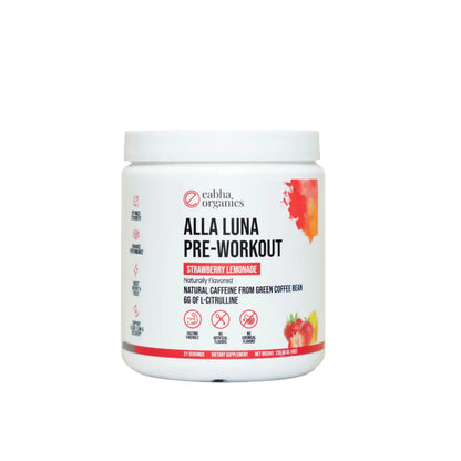 Eabha Organics Alla Luna Pre-Workout - Strawberry Lemonade - to Support Energy, Focus Eabha Organics