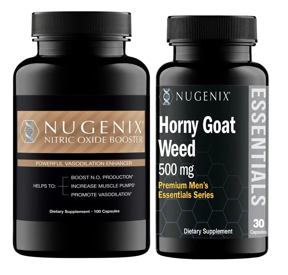 Nugenix Nitric Oxide Booster Horny Goat Weed Supplements Bundle Nugenix