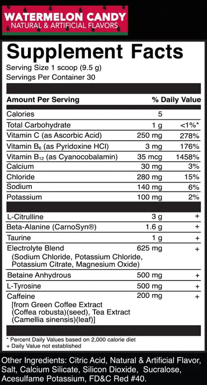 Rivalus Powder Burn - Watermelon Candy, 0.8 Pound - Intense Pre-Workout Energy Rivalus