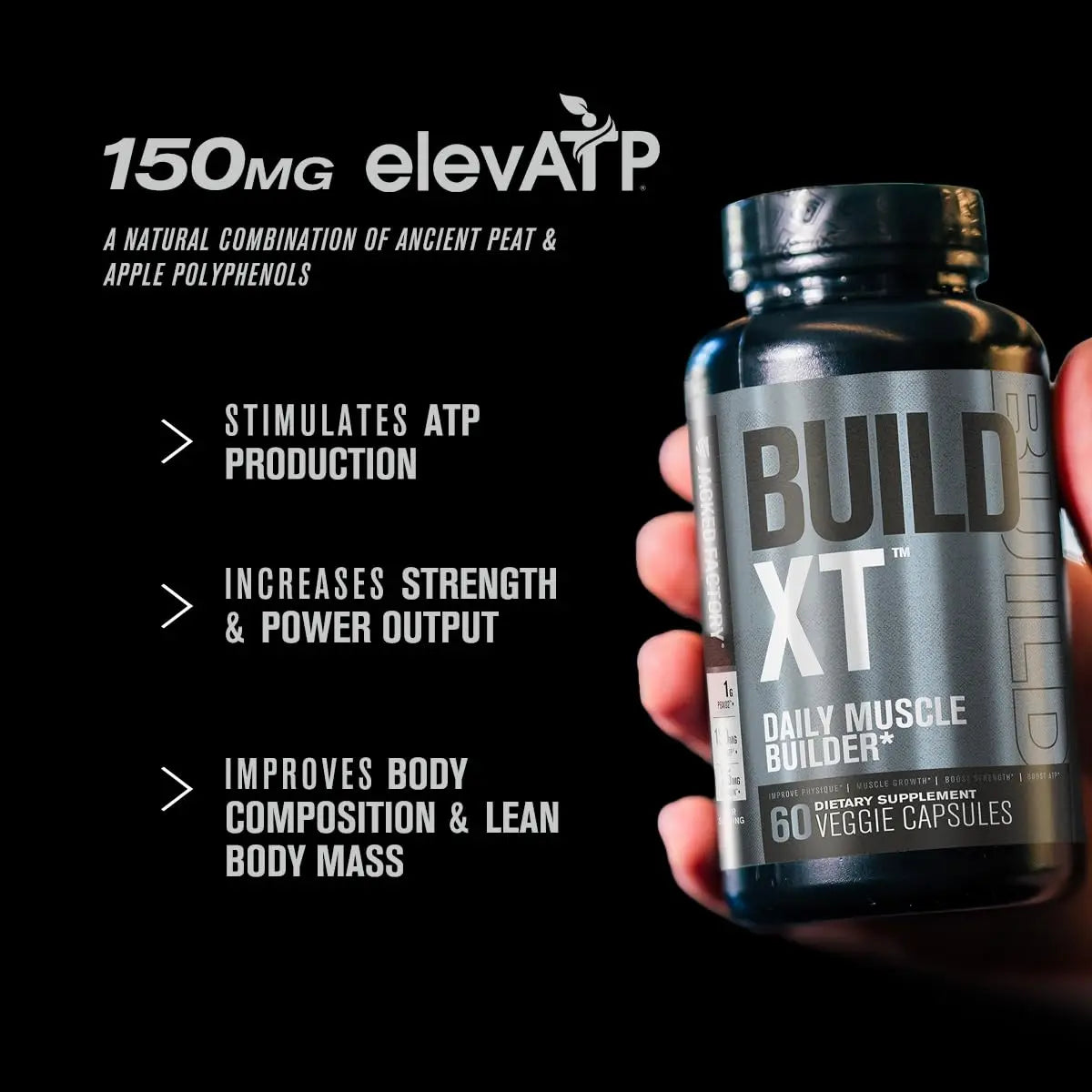 Jacked Factory Muscle Builder Supplement Stack - Build-XT Muscle Builder & N.O. XT Nitric Jacked Factory