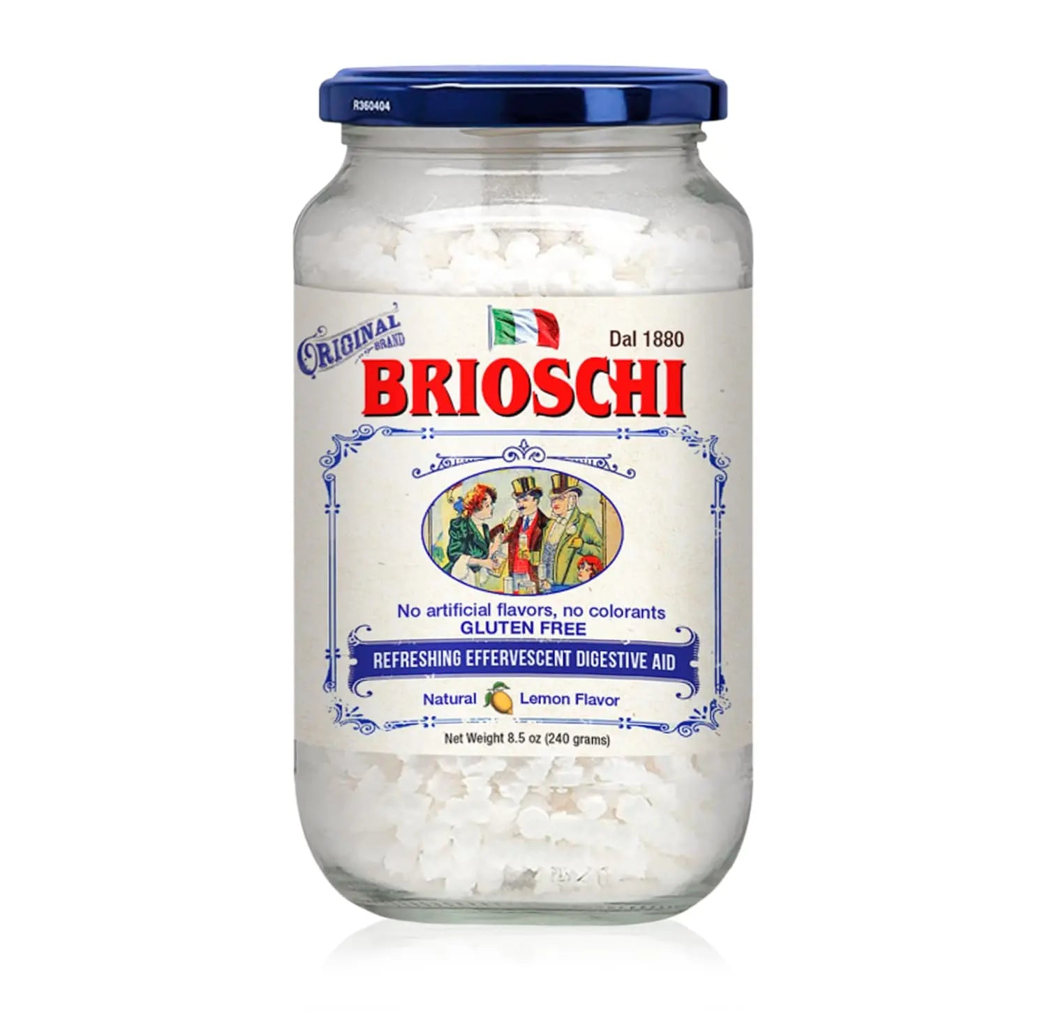 Jar of Brioschi product on a white background