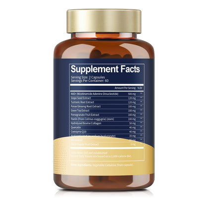 Totaria (2 Packs) NAD Supplement for Women Men with nicotinamide riboside resveratrol,Quercetin, Betaine Boost NAD+ Levels NAD Plus Supplement for Anti Aging, Energy, Immune, Focus 120 Capsules TotariaBuy Supplements Australia