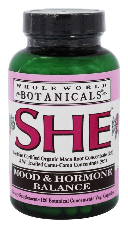 Whole World Botanicals She Mood & Hormone Support, 120 Veg Caps Whole World Botanicals