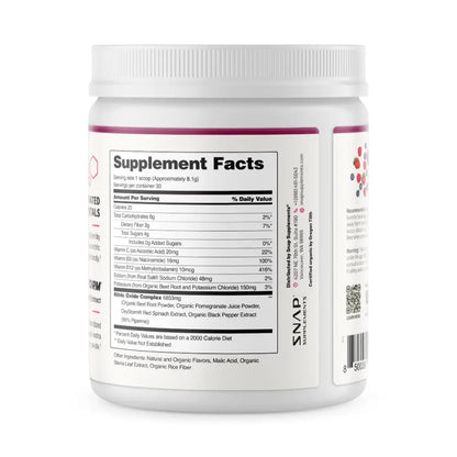 Snap Supplements Organic Beet Root Powder Nitric Oxide Supplement for Men & Women, Red Spinach & Pomegranate, Supports Healthy Energy & Blood Pressure Already in Normal Range, 30 Servings, Mixed Berry Snap Supplements buy supplements Au