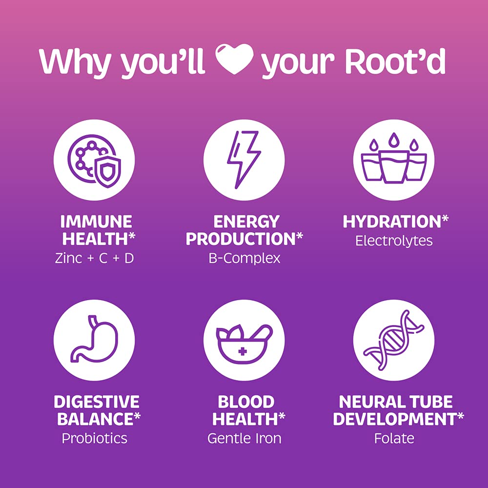 Root'd Prenatal Multivitamin Powder - 25 Vitamins & Minerals with 3X Electrolytes, Folate, Iron Root'd