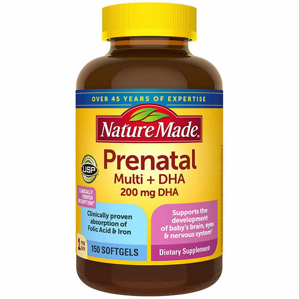 Nature Made Prenatal Multi Folic Acid + 200mg DHA, Prenatal Vitamin and Mineral Supplement Generic