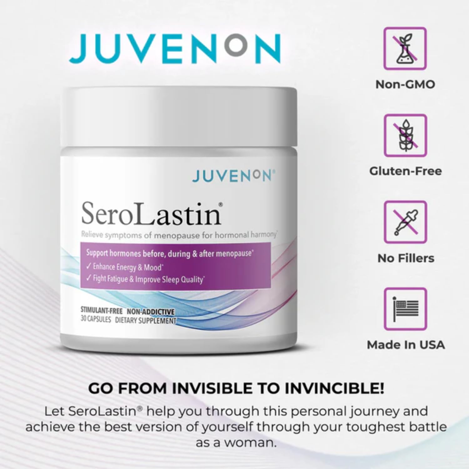 Juvenon Menopause Supplements for Women Mood Support, Hot Flashes Relief, Peri-Menopausal Support, Hormone Balance, Promote Calm, Energy, Clarity, Sleep, Natural Herbal Supplement, (30 Capsules) JuvenonBuy Supplements Australia