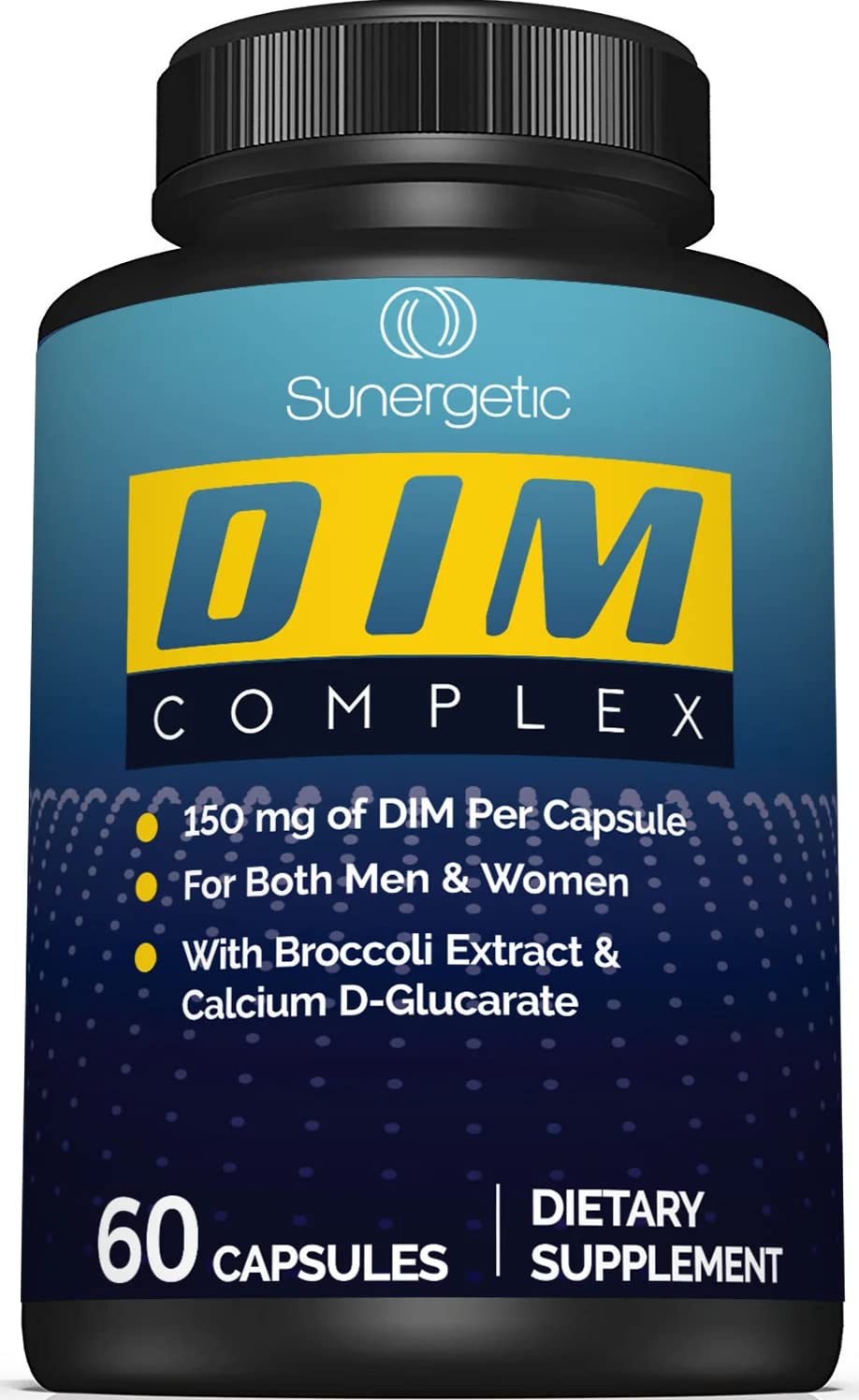 Sunergetic Premium DIM Supplement– 150mg DIM (diindolylmethane), Broccoli Sunergetic
